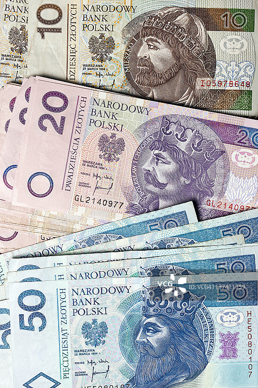 波兰兹罗提纸币图片素材