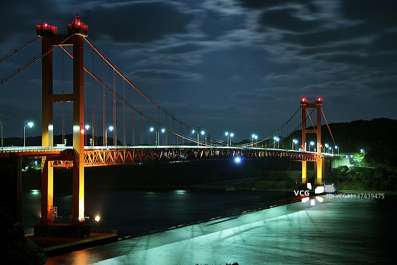 平户大桥夜景图片素材