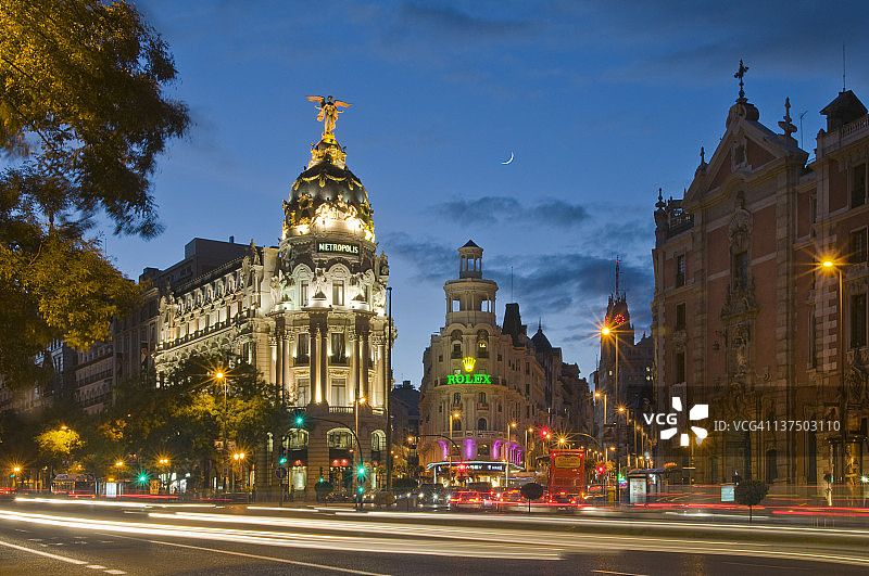 马德里市中心夜景图片素材