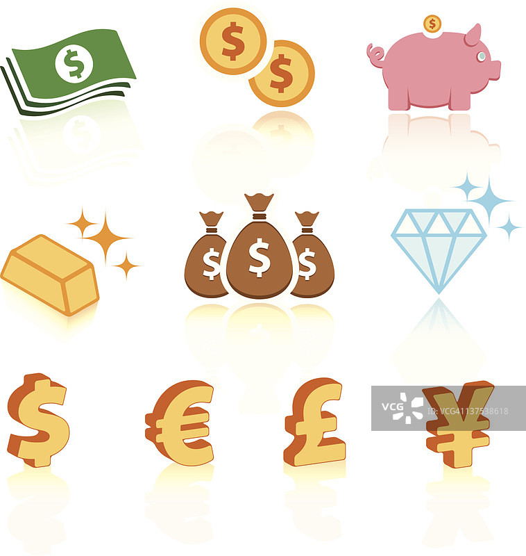金钱与财富免版税矢量艺术图片素材