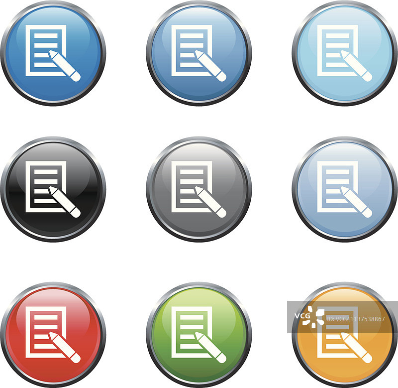 九种颜色的免版税矢量艺术信件图片素材