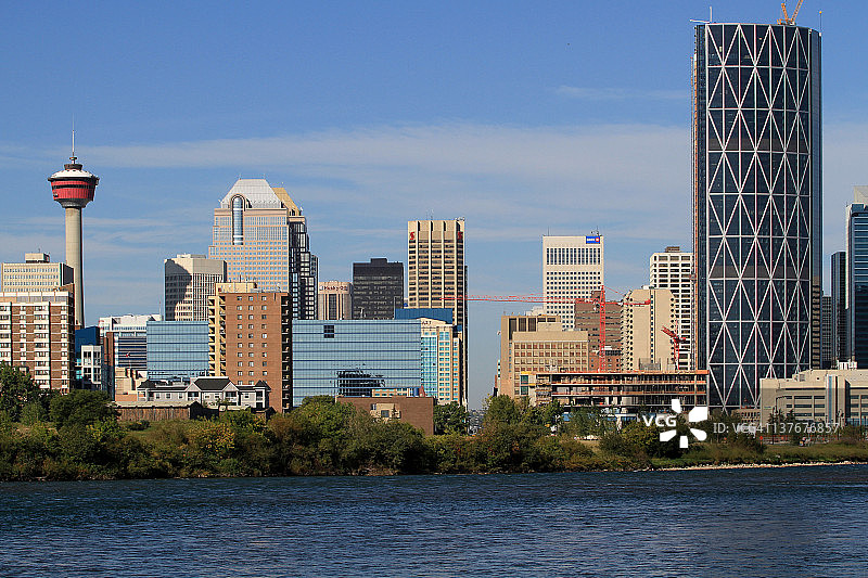 卡尔加里市中心和弓河图片素材