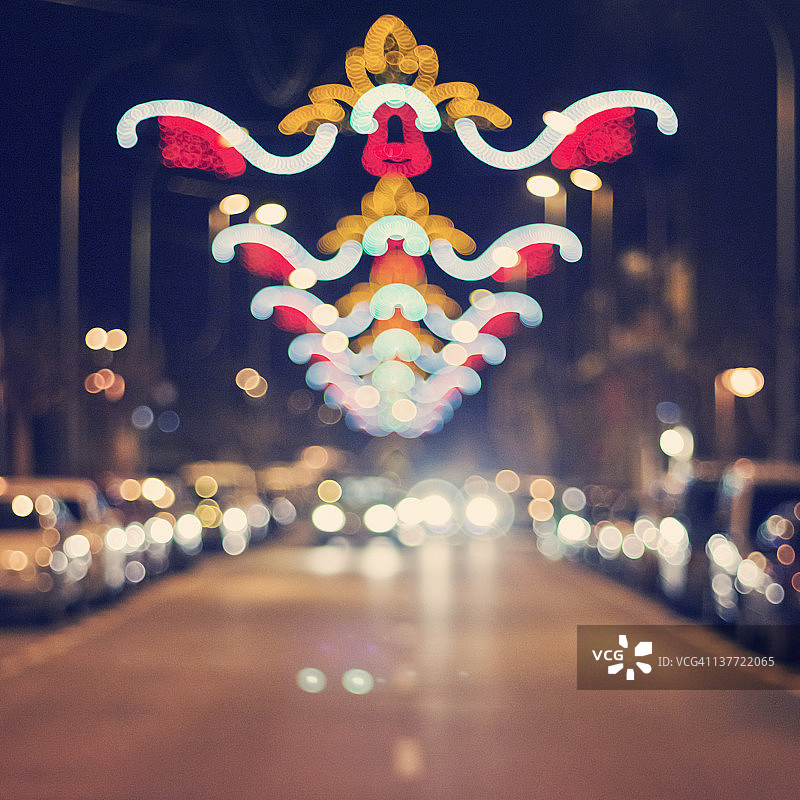 圣诞灯饰街景图片素材