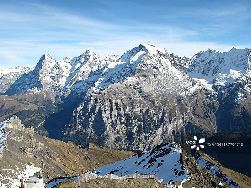 从雪朗峰眺望阿尔卑斯山图片素材