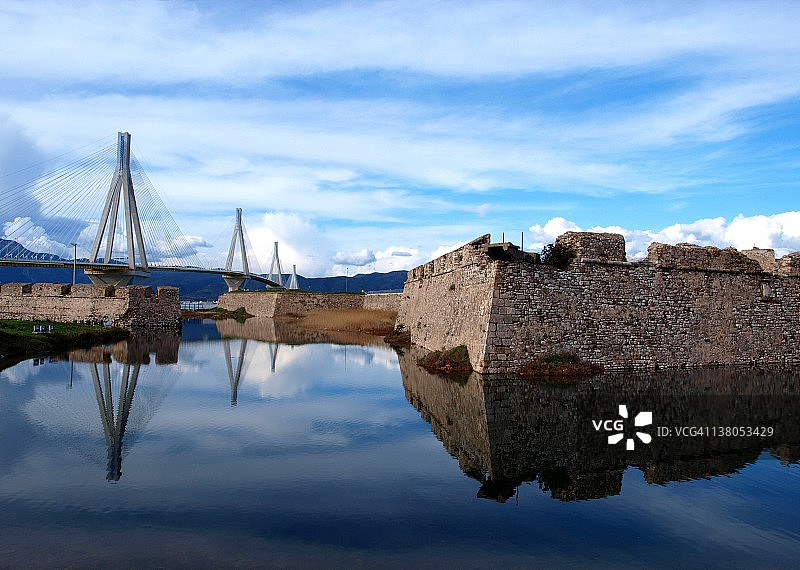 里约-安提里奥大桥，里约城堡图片素材