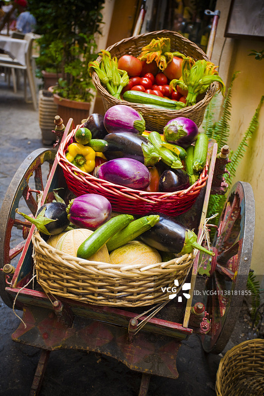 传统蔬菜车图片素材
