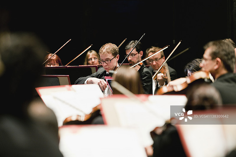 管弦乐队中的弦乐组图片素材