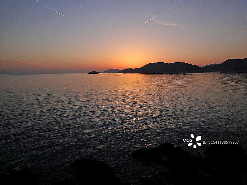 日落后的室津濑户内海图片素材