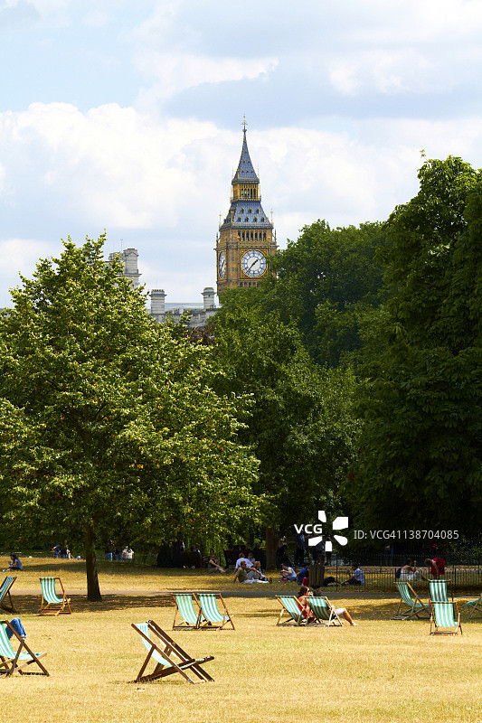圣詹姆斯公园的躺椅图片素材