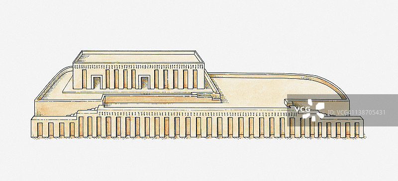 伊拉克乌凯尔的乌鲁克神庙插画图片素材