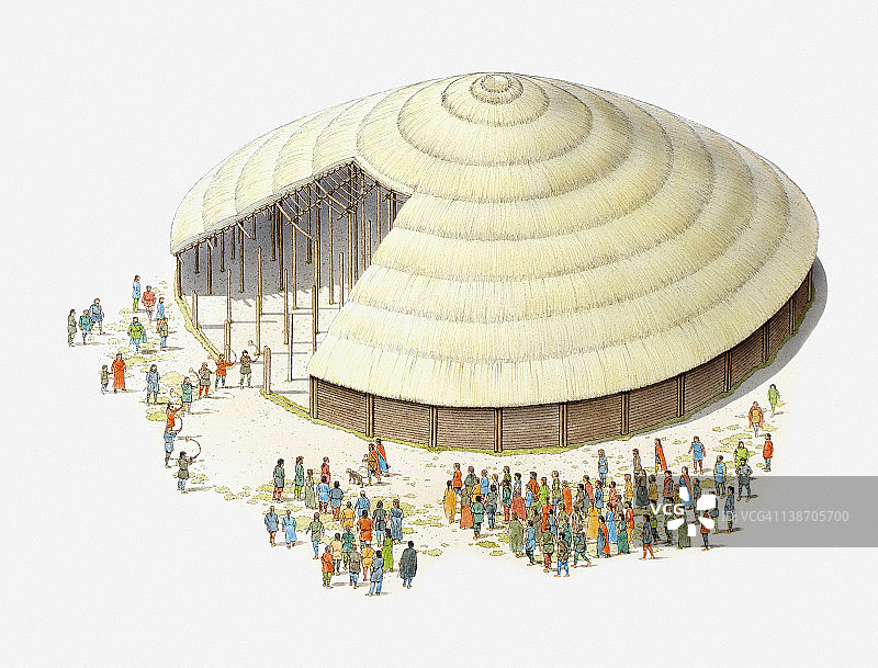 铁器时代圆形堡垒横截面图图片素材