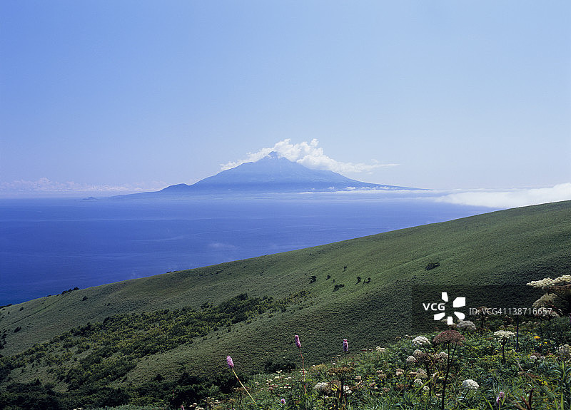 日本北海道礼文岛利尻山风光图片素材