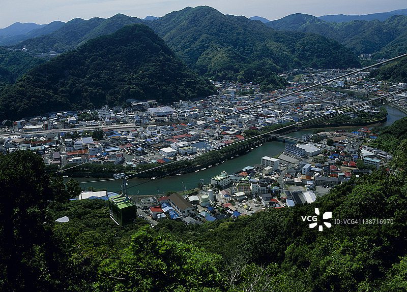 日本静冈县下田市的城市景观图片素材