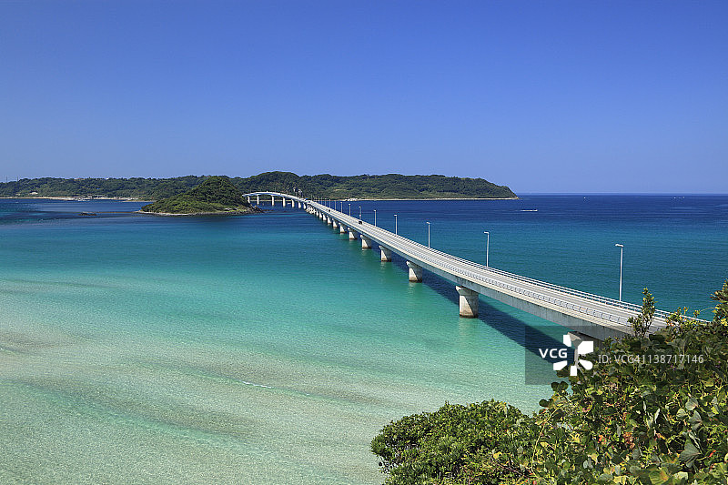 日本山口县下关市角岛大桥图片素材