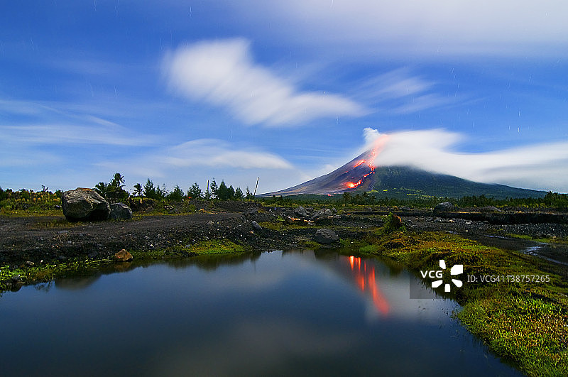 马荣火山熔岩流图片素材