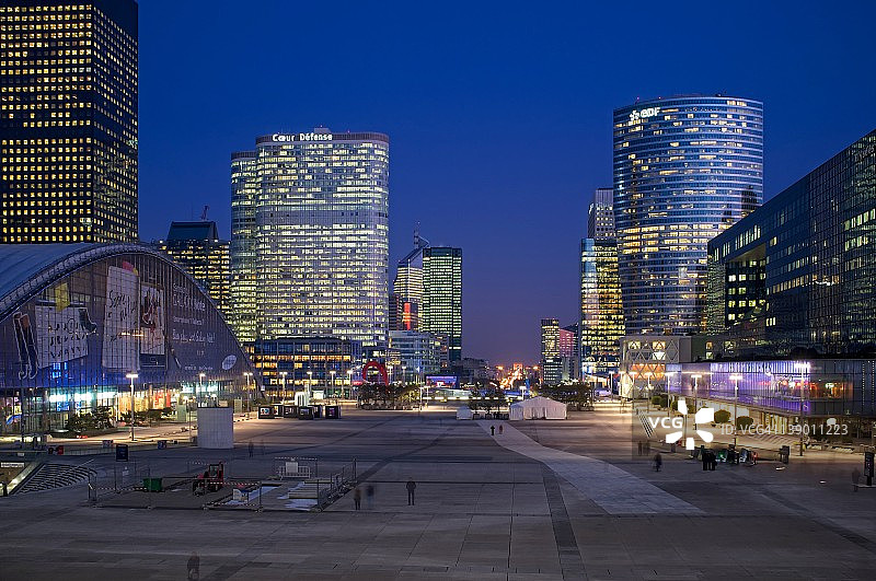 拉德芳斯夜景图片素材