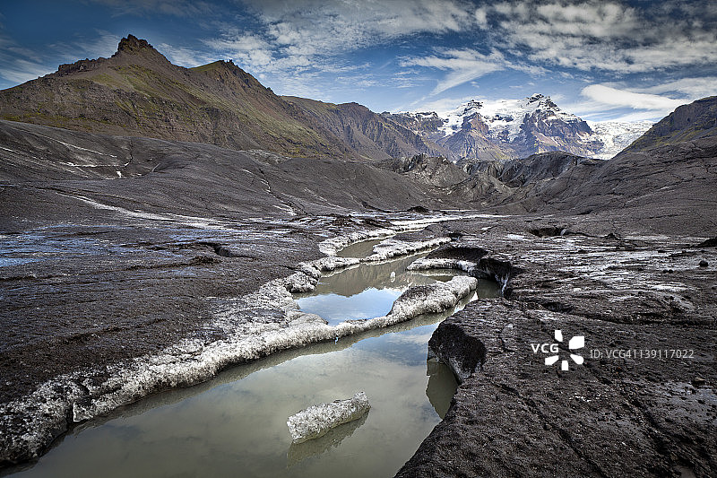 火山灰覆盖的冰川地貌图片素材