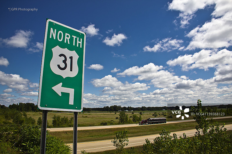 美国31号公路北向路标图片素材