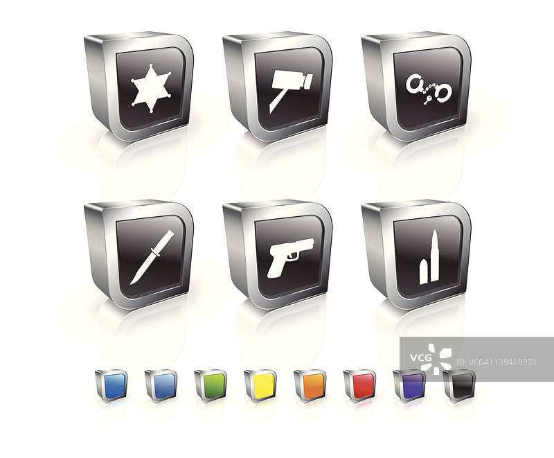 免版税的犯罪调查矢量图标集图片素材