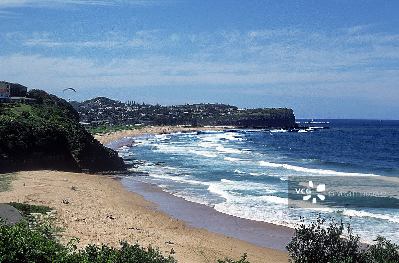 悉尼沃里伍德和莫纳维尔海滩，澳大利亚新南威尔士州图片素材