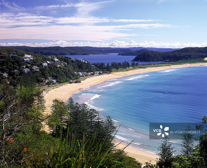 悉尼棕榈滩及皮特沃特远景，新南威尔士州图片素材