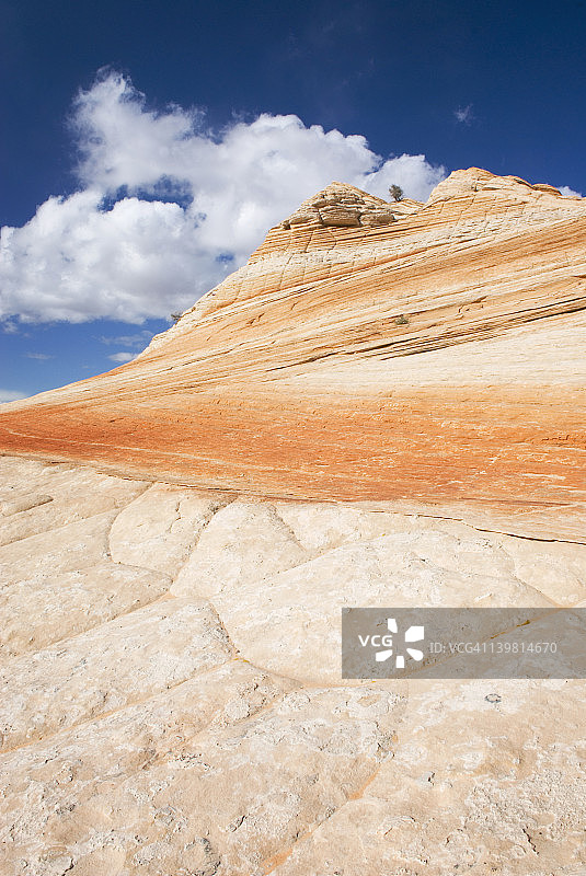 美国犹他州朱红悬崖荒野的彩色砂岩交错层理图片素材