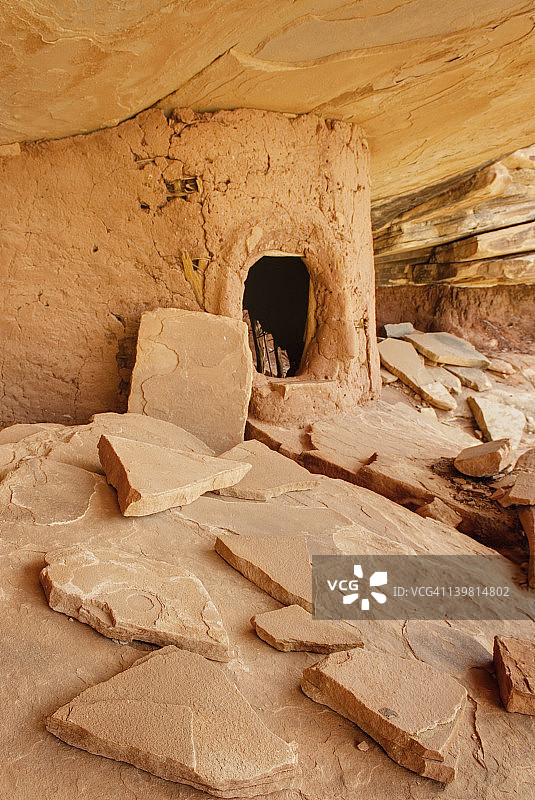 美国犹他州杉树台地大峡谷原始区阿纳萨齐粮仓遗址图片素材