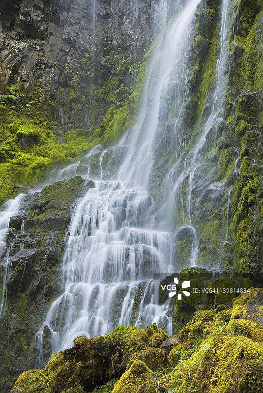 美国俄勒冈州三姐妹荒野麦肯齐隘口附近的代理瀑布图片素材