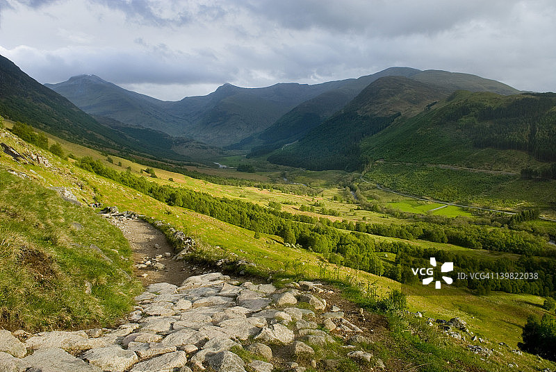 本尼维斯山是苏格兰最高的山峰(芒罗峰)，海拔1344米，位于英国图片素材