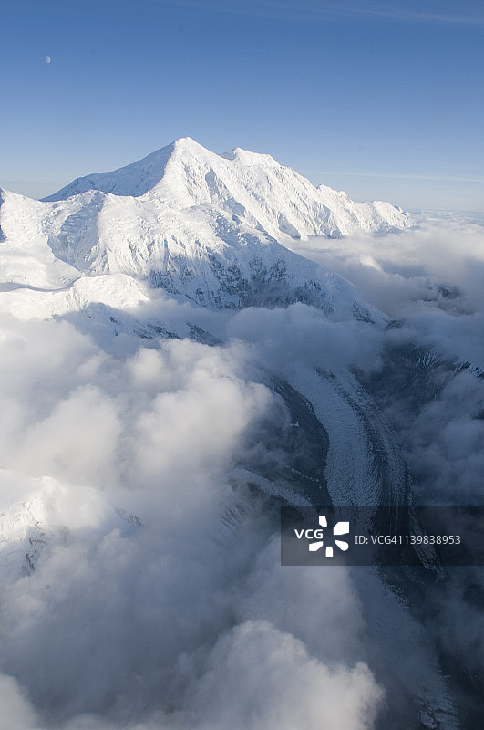 美国阿拉斯加州迪纳利国家公园弗雷克山航拍照片图片素材