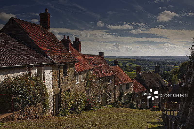 英国多塞特郡沙夫茨伯里金山图片素材