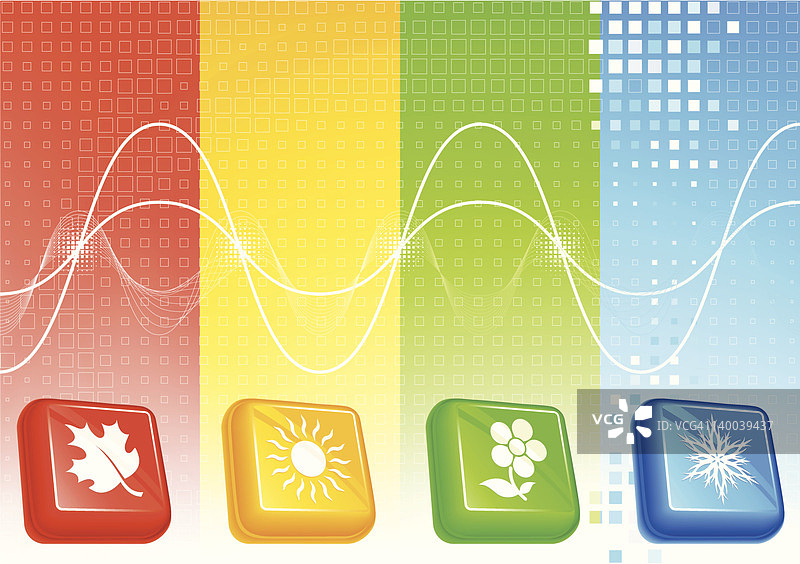 抽象背景上的3D季节矢量素材图片素材