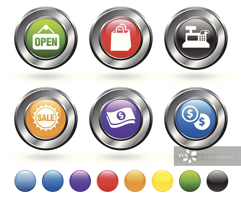 免版税购物矢量图标集图片素材