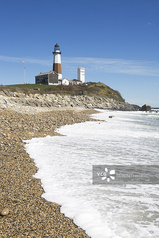 美国纽约长岛蒙托克海岸线与灯塔图片素材
