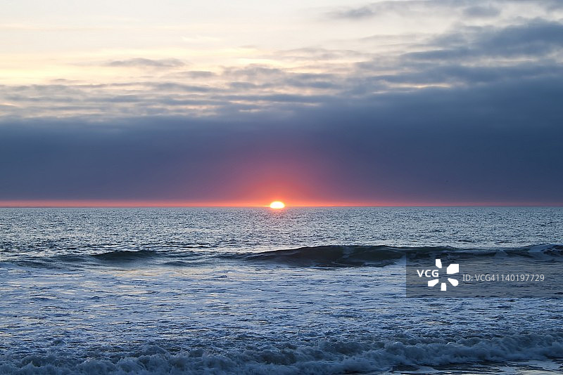 秘鲁太平洋的日落图片素材