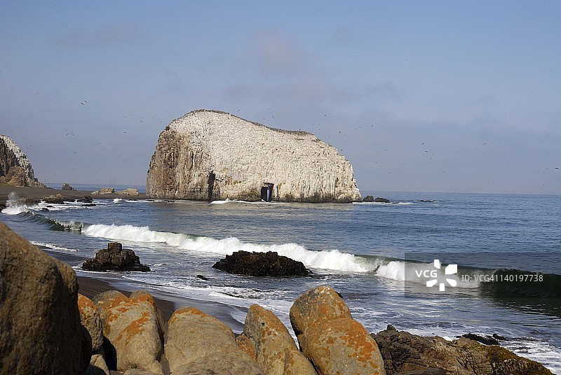 智利宪法海滩教堂的石头图片素材