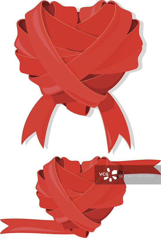 红色丝带爱心图片素材