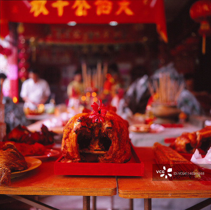 中国寺庙的祭祀供品图片素材