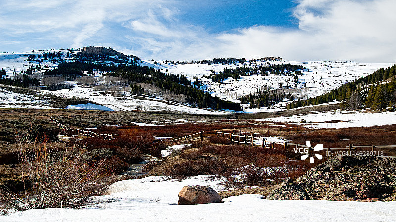 怀俄明州雪景图片素材
