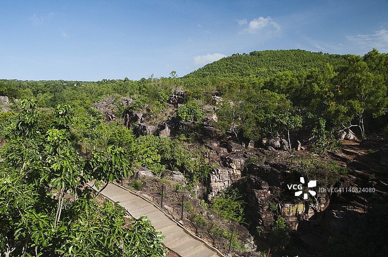 穿过森林的小径，印度安得拉邦吉斗县蒂鲁帕蒂图片素材