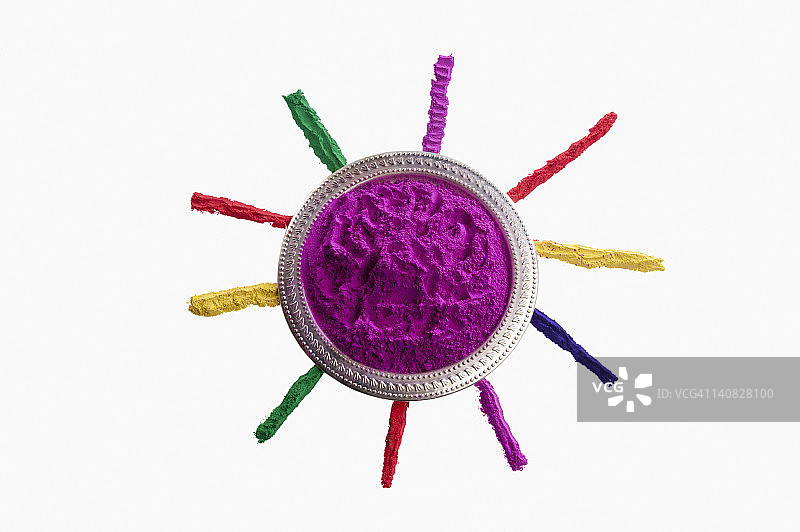 洒红节色彩装饰特写图片素材