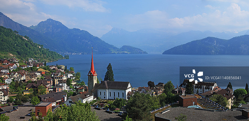 瑞士琉森湖风光图片素材