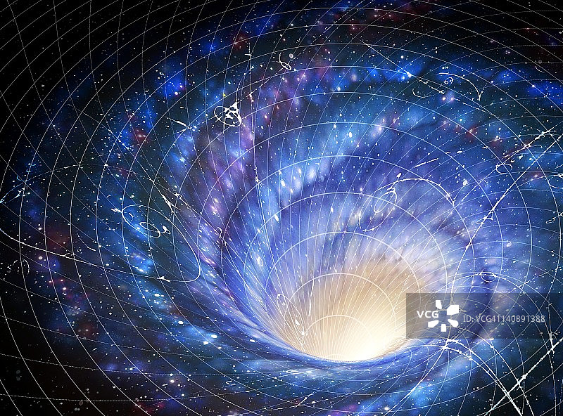星系在太空中形成漩涡的艺术作品图片素材