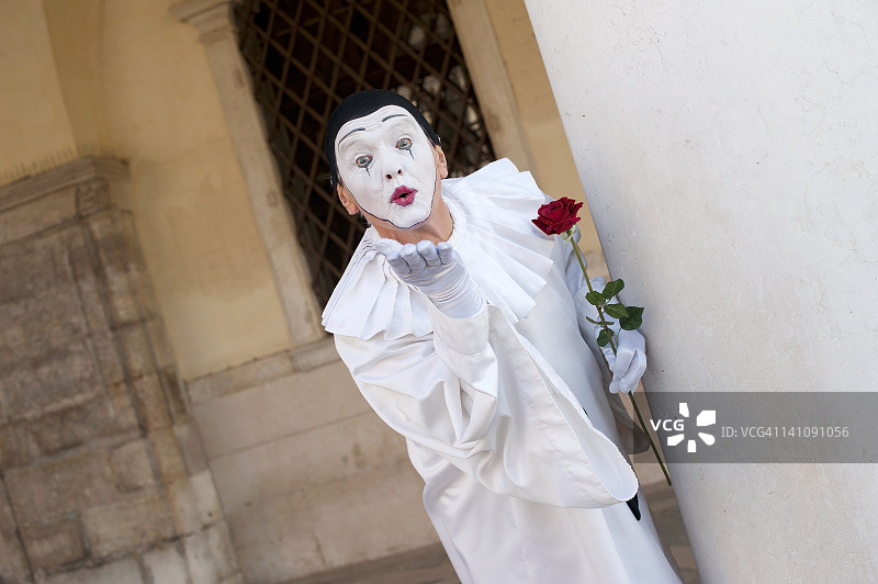 2012年威尼斯狂欢节上的皮埃罗图片素材