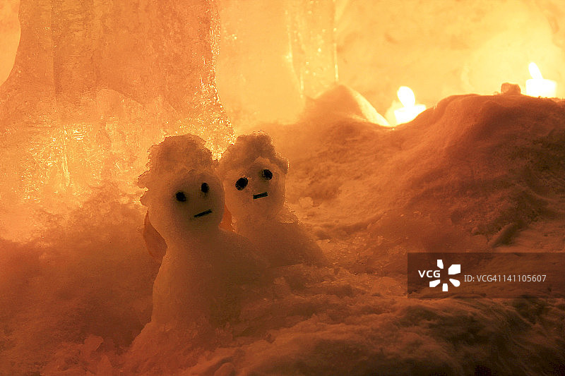 一对雪人图片素材