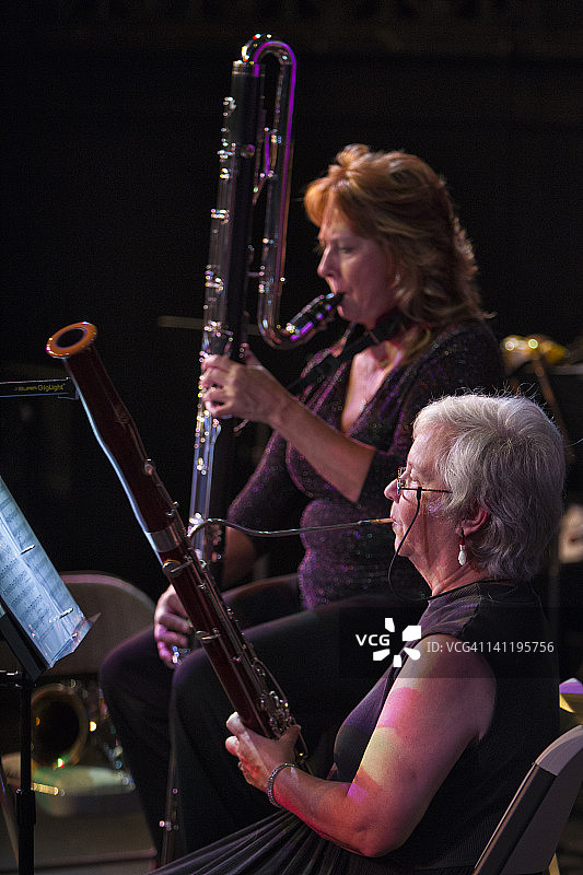 管弦乐队中的巴松管和低音单簧管图片素材