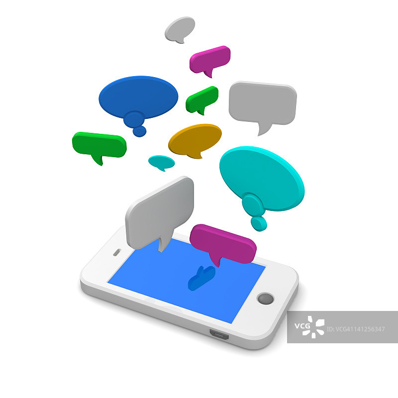 带有语音气泡的手机图片素材