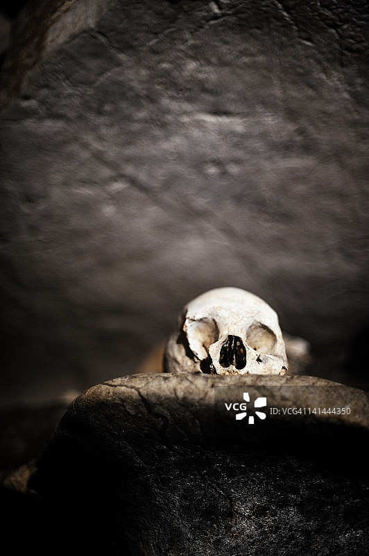洞穴中的骷髅图片素材