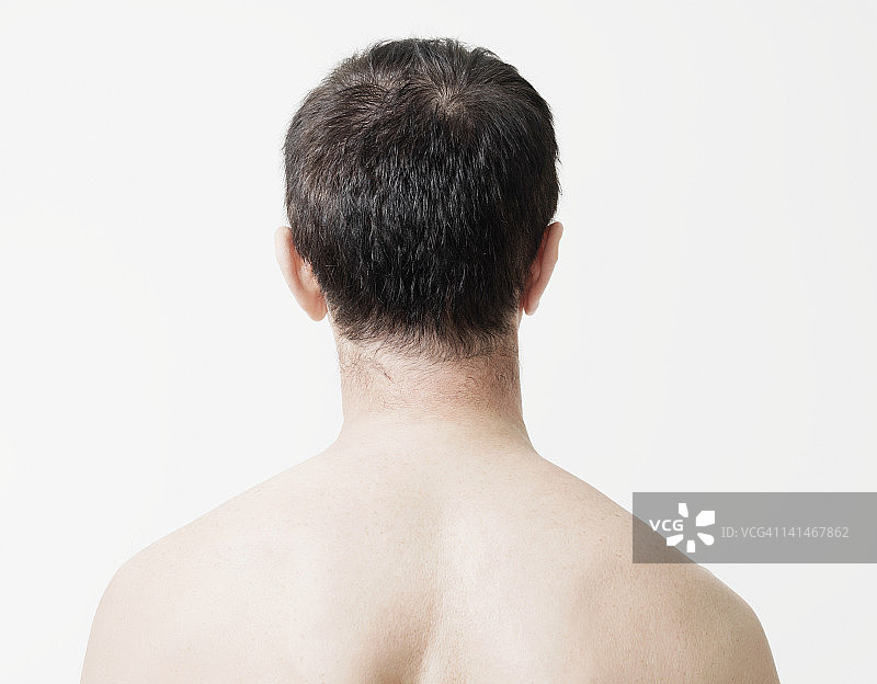 男士头部和肩部后视图图片素材