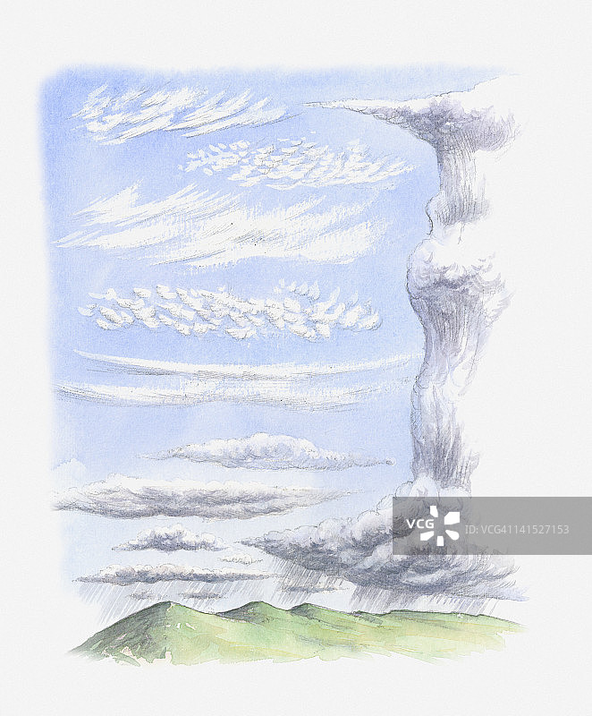 云层构成插画图片素材